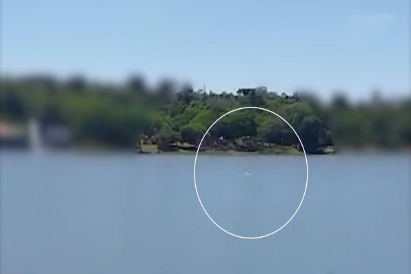 Imagem referente a notícia: Populares registram homem se afogando no meio do Lago Municipal de Cascavel