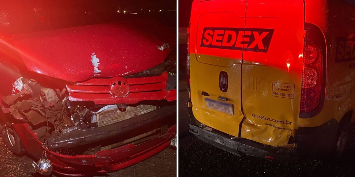 Colisão traseira envolvendo veiculo dos correios é registrada na PR-317