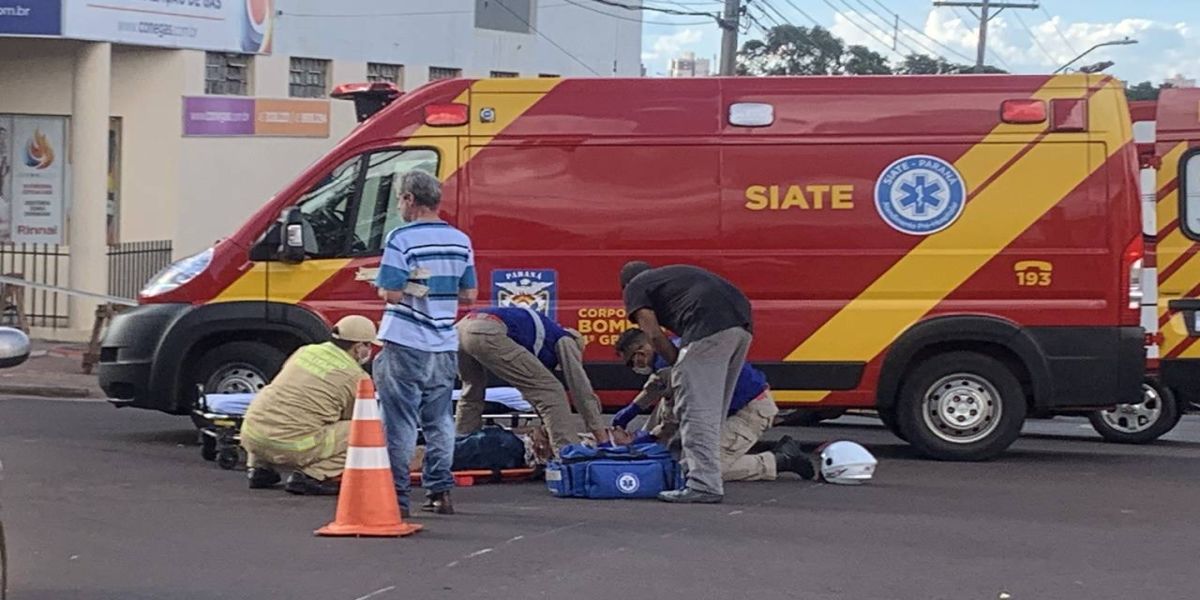 Motociclista de 29 anos fica ferido após colisão de trânsito no Bairro Parque São Paulo