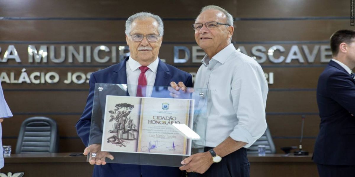 Pioneiro Luiz Martins Teixeira recebe título de cidadão honorário de Cascavel