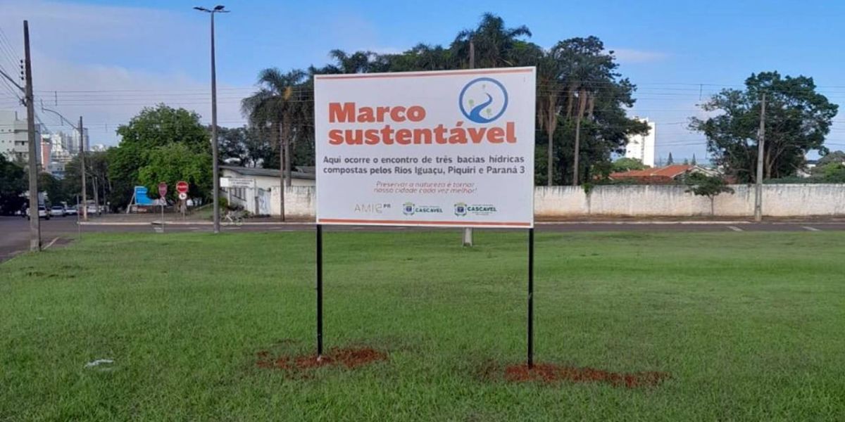Ponto de encontro de três bacias hidrográficas em Cascavel é sinalizado