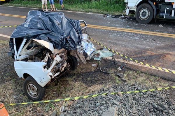 Homem morre em grave acidente na PR-281, em Salto do Lontra, sudoeste do Paraná