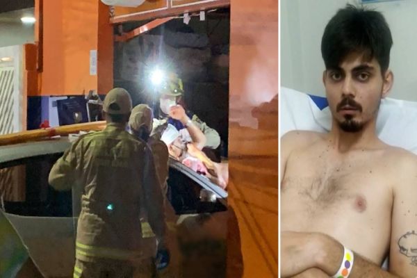 Imagem referente a notícia: Jovem que teve perna amputada após ser prensado por carro contra loja pede ajuda para recomeçar
