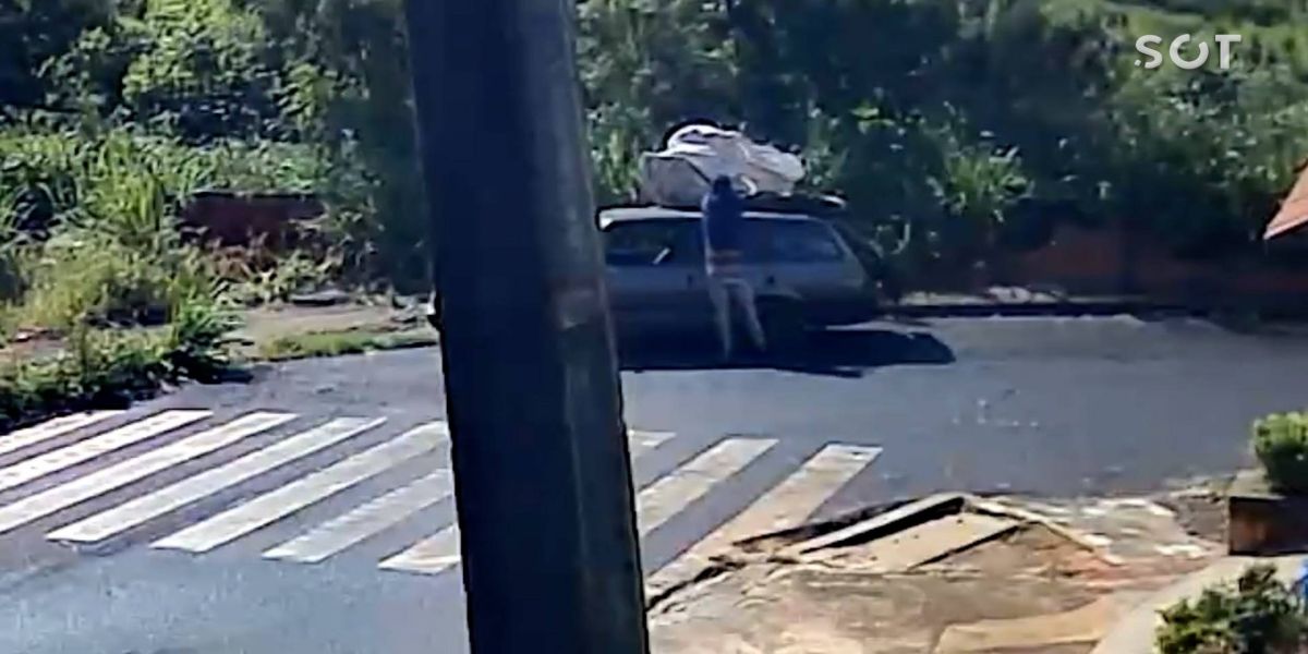 Câmera registra descarte irregular de lixo no bairro das Cataratas