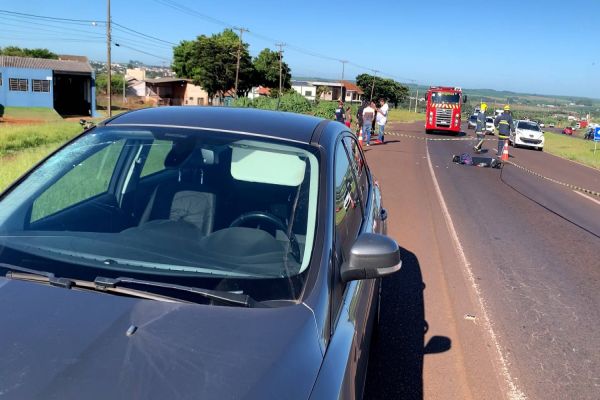 Imagem referente a notícia: Mulher de 48 anos morre após ser atropelada por carro na BR-467, em Cascavel