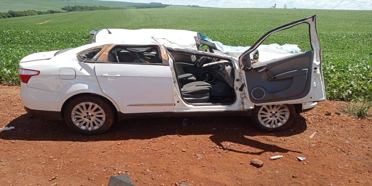 Mulher fica em estado grave após capotamento na BR-467 em Sede Alvorada