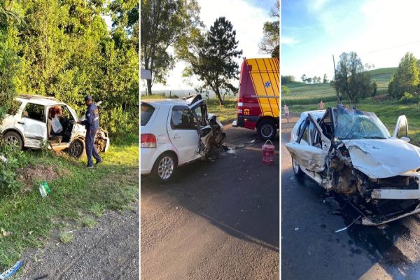 Forte colisão deixa cinco pessoas feridas na PR-182 em Ampére