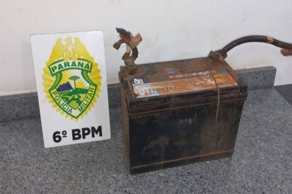Homem é preso de Polícia Militar com bateria furtada no bairro Cascavel Velho