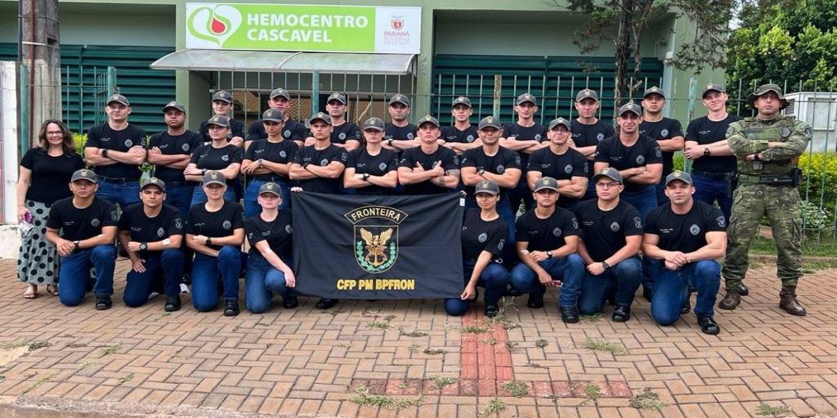Alunos do Curso de Praças do BPFRON participam de ação de doação de sangue ao Hemocentro de Cascavel
