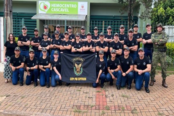 Alunos do Curso de Praças do BPFRON participam de ação de doação de sangue ao Hemocentro de Cascavel
