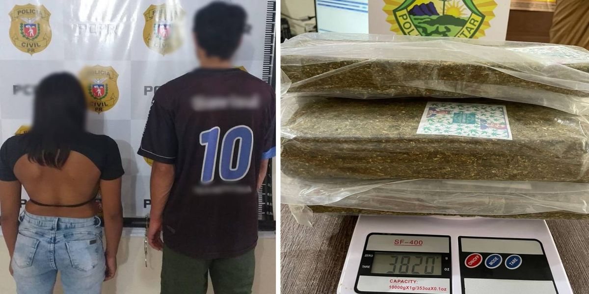 Duas pessoas são presas pela PM de Corbélia transportando drogas em Uber