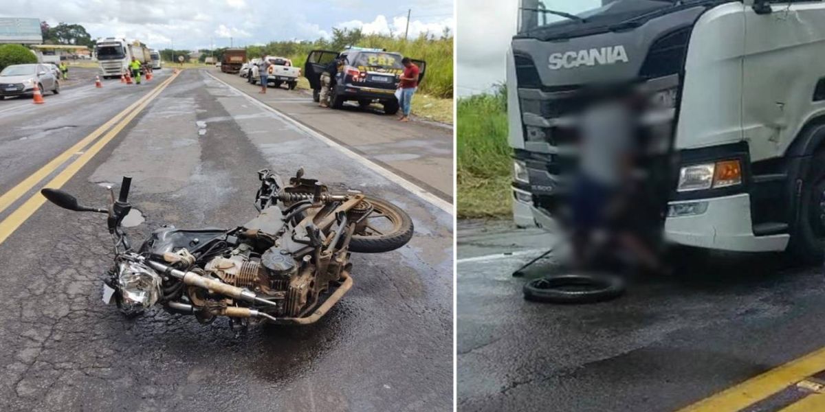 Motociclista morre em colisão com carreta em Santo Antônio da Platina