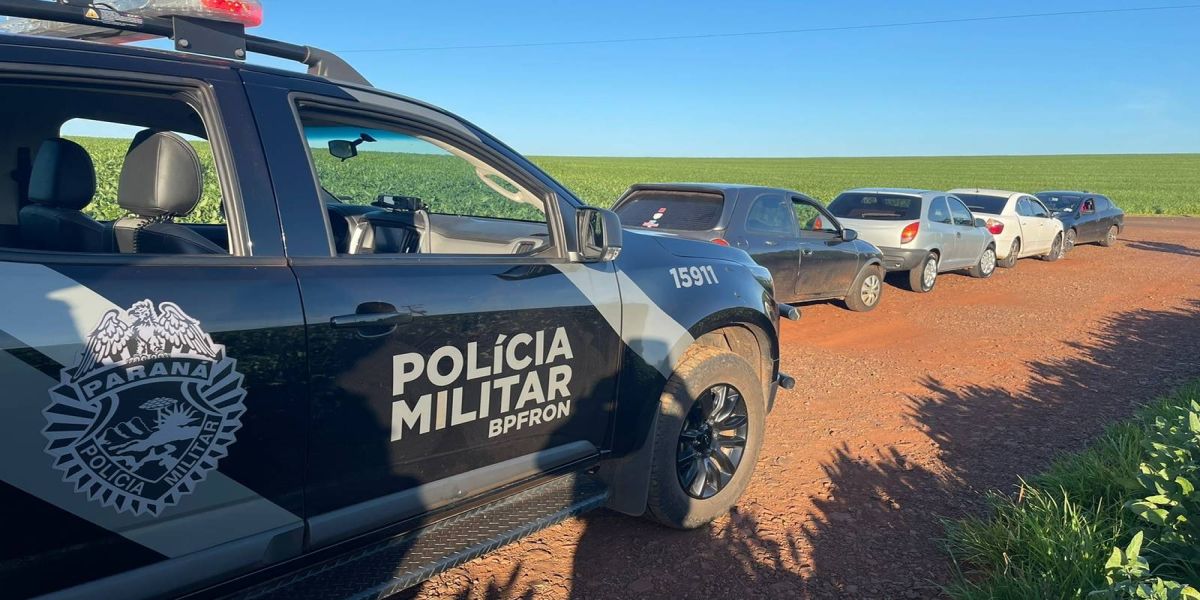 BPFRON apreende quatro veículos e produtos contrabandeados em Santa Terezinha de Itaipu