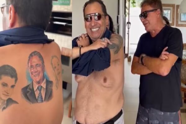 Senador Jorge Kajuru tatua rosto de Alvaro Dias nas costas