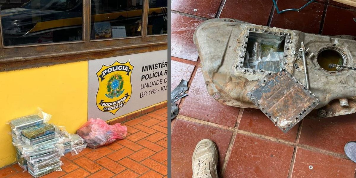 PRF apreende quase 30kg de pasta base de cocaína escondidos em tanque de combustível na BR-163
