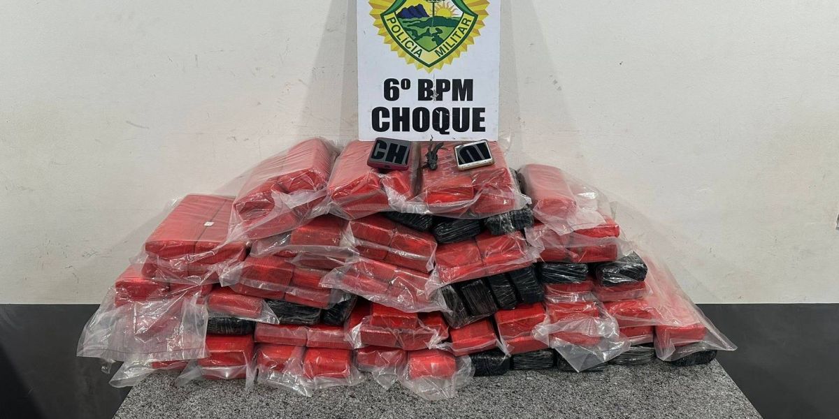 Jovens são detidas pela PM com mais de 70 kg de maconha no Terminal Rodoviário de Cascavel