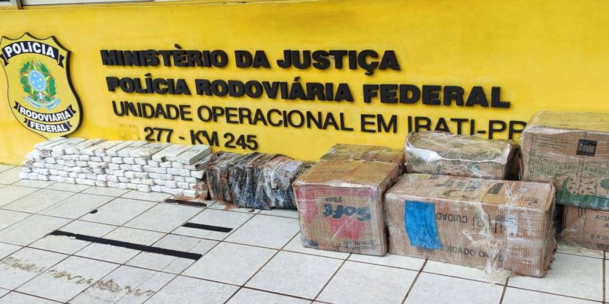 PRF, em Irati-PR, apreende quase 300 quilos de Maconha e recupera veículo roubado em Cascavel