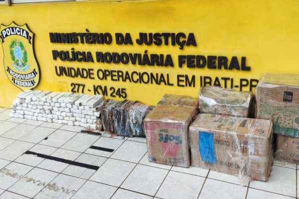 PRF, em Irati-PR, apreende quase 300 quilos de Maconha e recupera veículo roubado em Cascavel