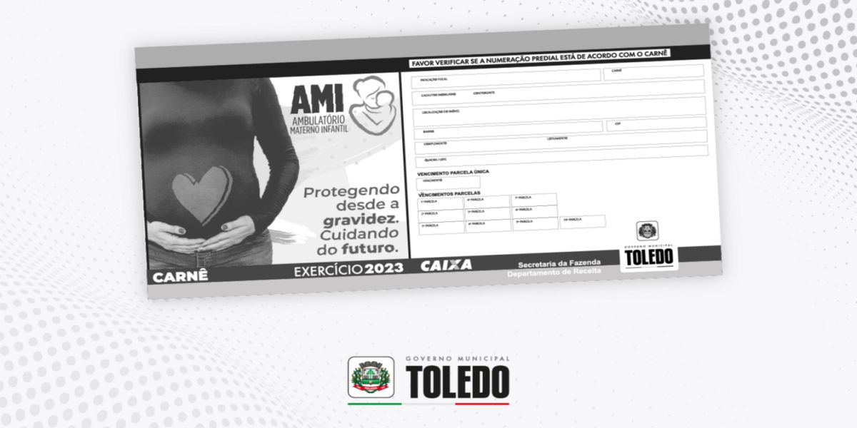 Boletos do IPTU 2023 já estão disponíveis para contribuintes de Toledo