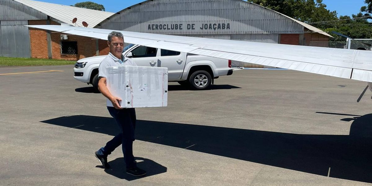 Aeronave do Governo busca órgão em Joaçaba e auxilia mais um transplante no Paraná
