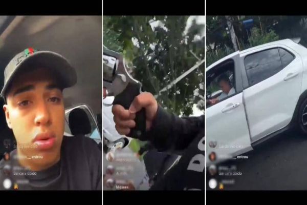 Imagem referente a notícia: Jovem transmite ao vivo enquanto assalta motorista à mão armada