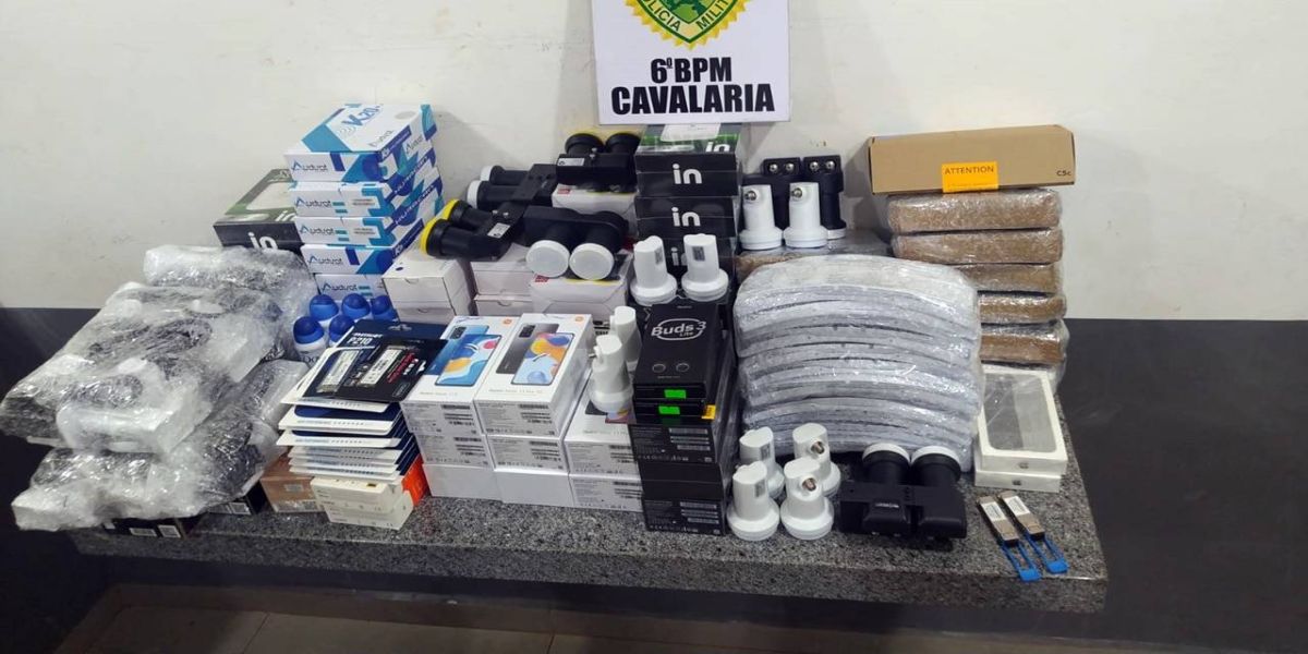 PM realiza grande apreensão de produtos contrabandeados em Cascavel