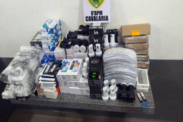 PM realiza grande apreensão de produtos contrabandeados em Cascavel