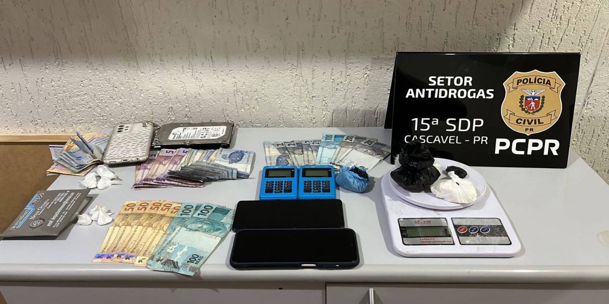Quatro pessoas são presas por tráfico de drogas em operação da Polícia Civil em Cascavel