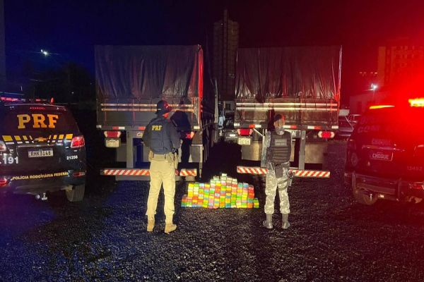 PRF apreende cerca 133 quilos de pasta base de cocaína, na BR-277 em Guarapuava/PR