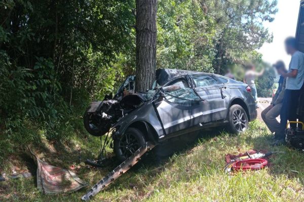 Empresário morre após violenta colisão contra árvore na PR-466 no centro-sul do Paraná