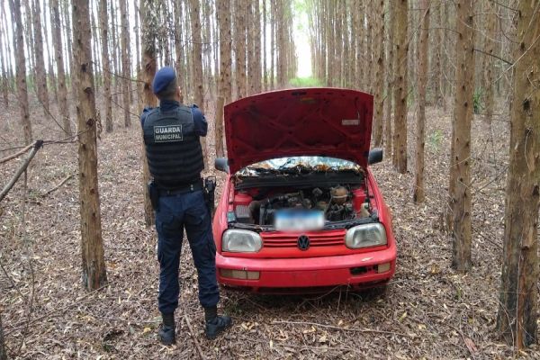 Guarda Municipal recupera veículo furtado em região de mata, próxima ao Contorno Oeste em Cascavel