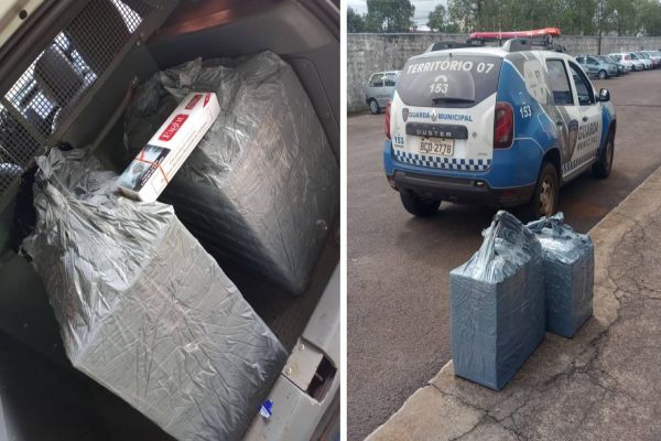Guarda Municipal de Cascavel apreende cigarros durante fiscalização na rodoviária