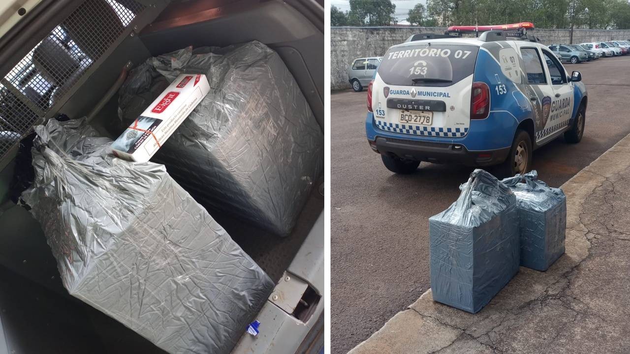 Guarda Municipal de Cascavel apreende cigarros durante fiscalização na rodoviária