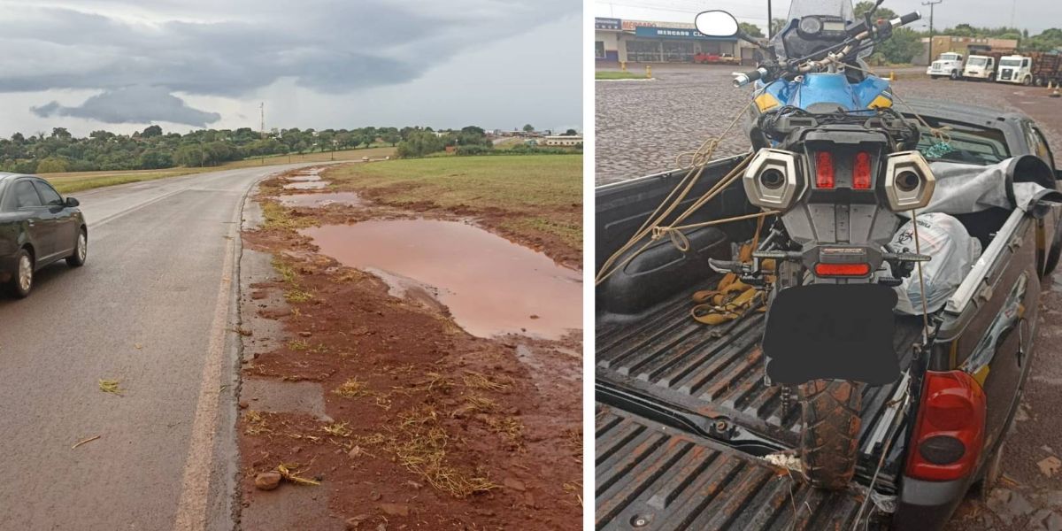 Motociclista fica ferido após queda na PR-180 em Juvinópolis