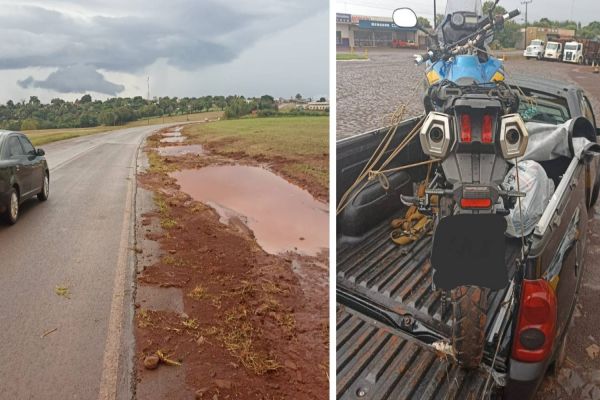 Motociclista fica ferido após queda na PR-180 em Juvinópolis
