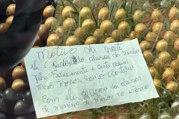 Homem é encontrado morto com bilhete escrito 'abusou da minha filha sexualmente'