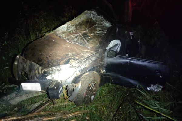 Três pessoas ficam gravemente feridas após capotamento na PR-495