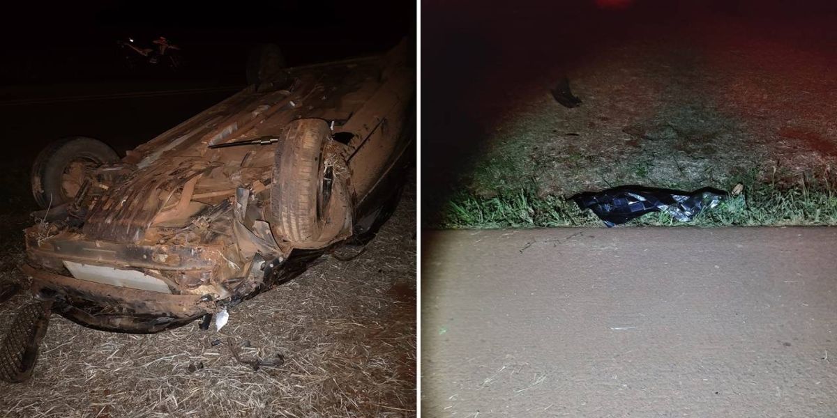 Homem morre após ser ejetado de veículo em acidente na PR-471 em Três Barras do Paraná