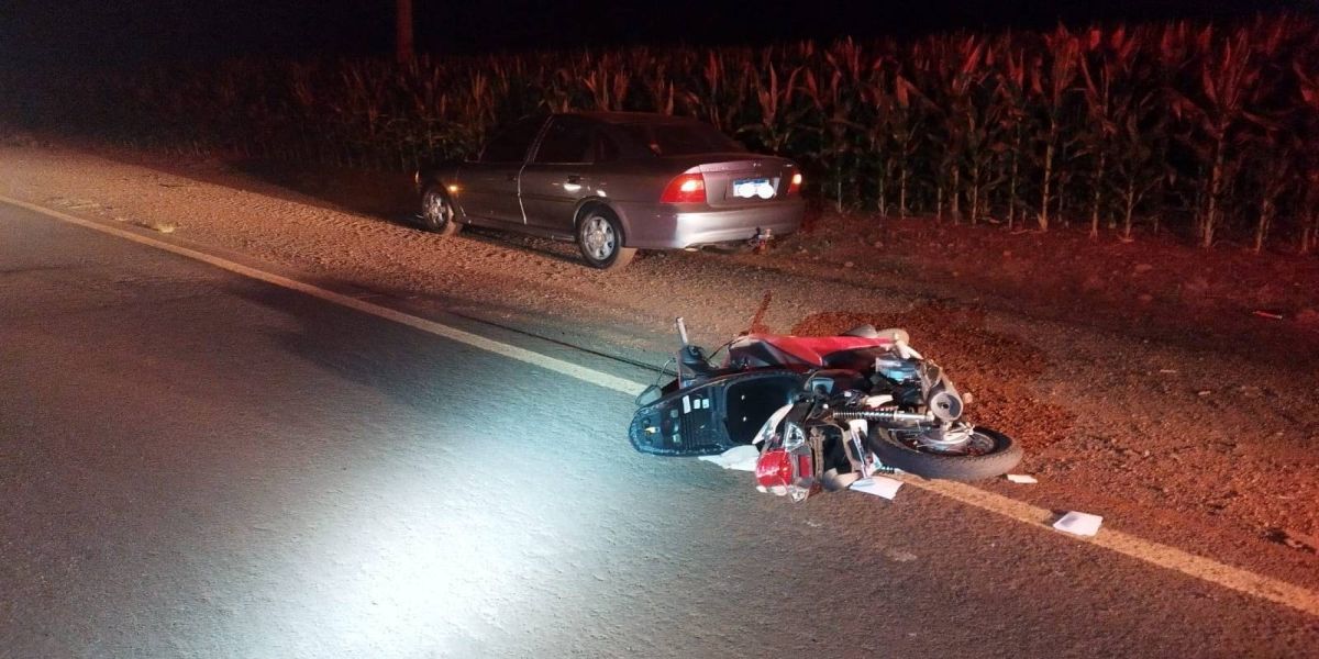Vereador de Santa Helena fica gravemente ferido após colisão entre carro e moto na PR-488