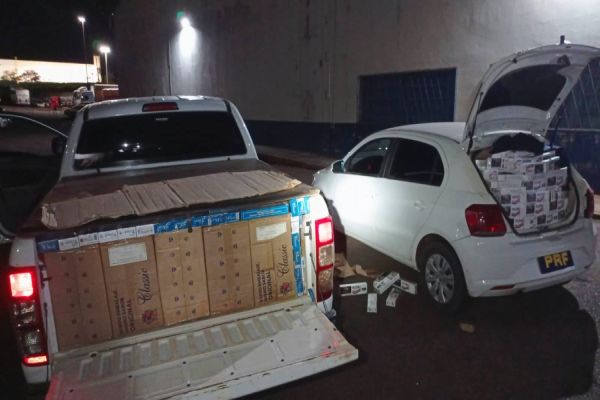 PRF apreende três veículos carregados com cigarros em Toledo