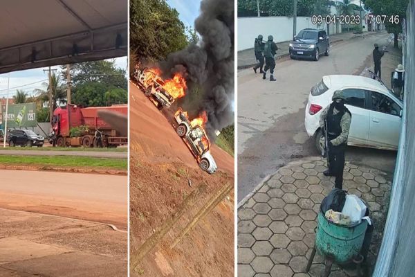 Imagem referente a notícia: Bandidos fortemente armados invadem cidade de Confresa e atacam empresa de segurança e quartel da PM