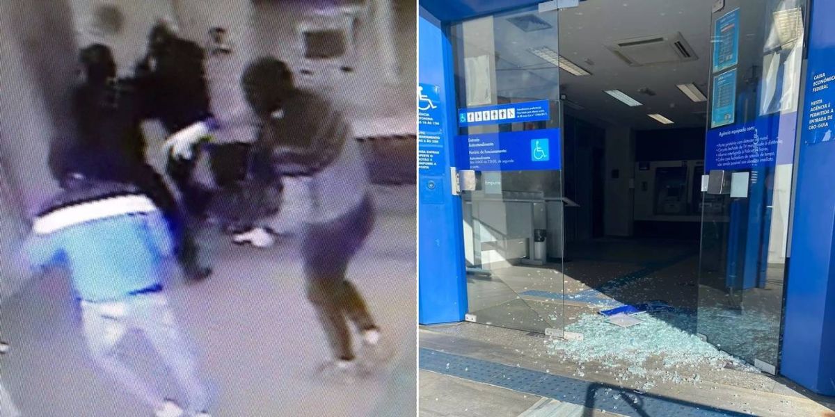 Homens encapuzados assaltam agência da Caixa Econômica Federal em Antonina, no litoral do Paraná