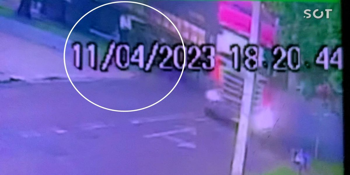 Câmera de segurança registra momento em que idoso é atropelado por caminhão no Cascavel Velho