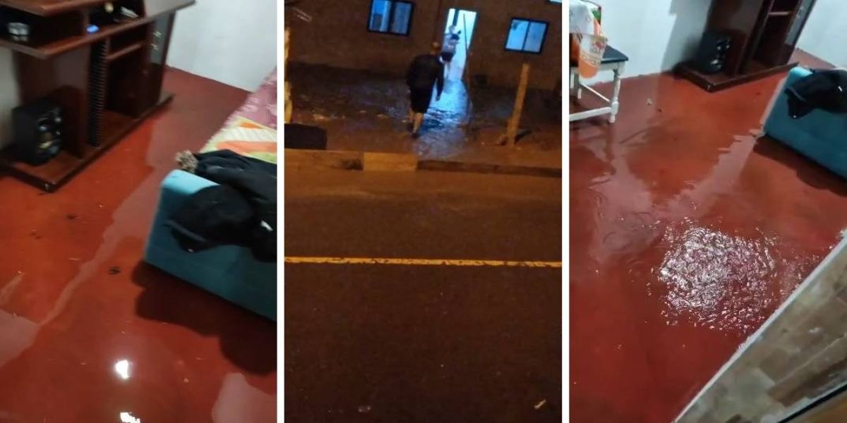 Chuva torrencial em Cascavel: Família tem casa invadida por água e lama pela segunda vez