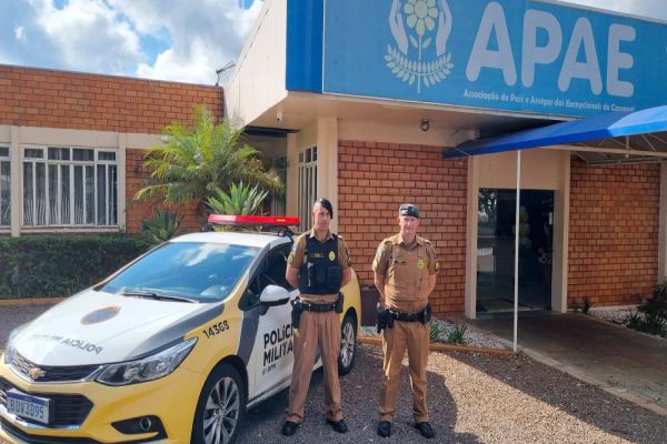 Polícia Militar reforça segurança na Apae de Cascavel em visita solidária