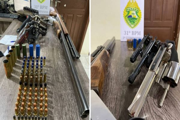Polícia Militar apreende cinco armas de fogo após denúncias anônimas em Corbelia