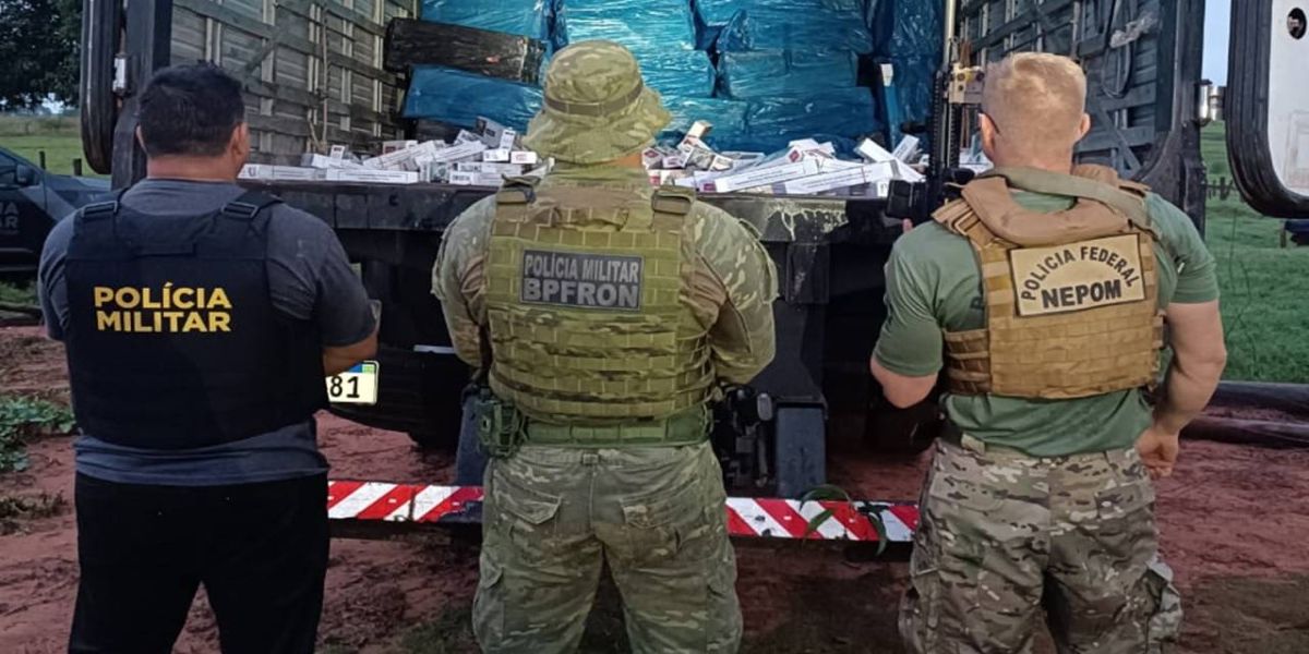 BPFron e Nepom apreendem grande quantidade de cigarros contrabandeados em operação conjunta