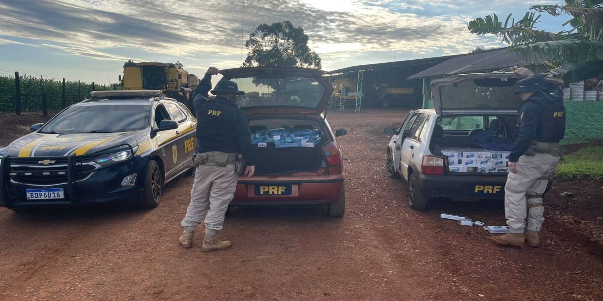 PRF apreende dois veículos carregados com cigarros no oeste do Paraná