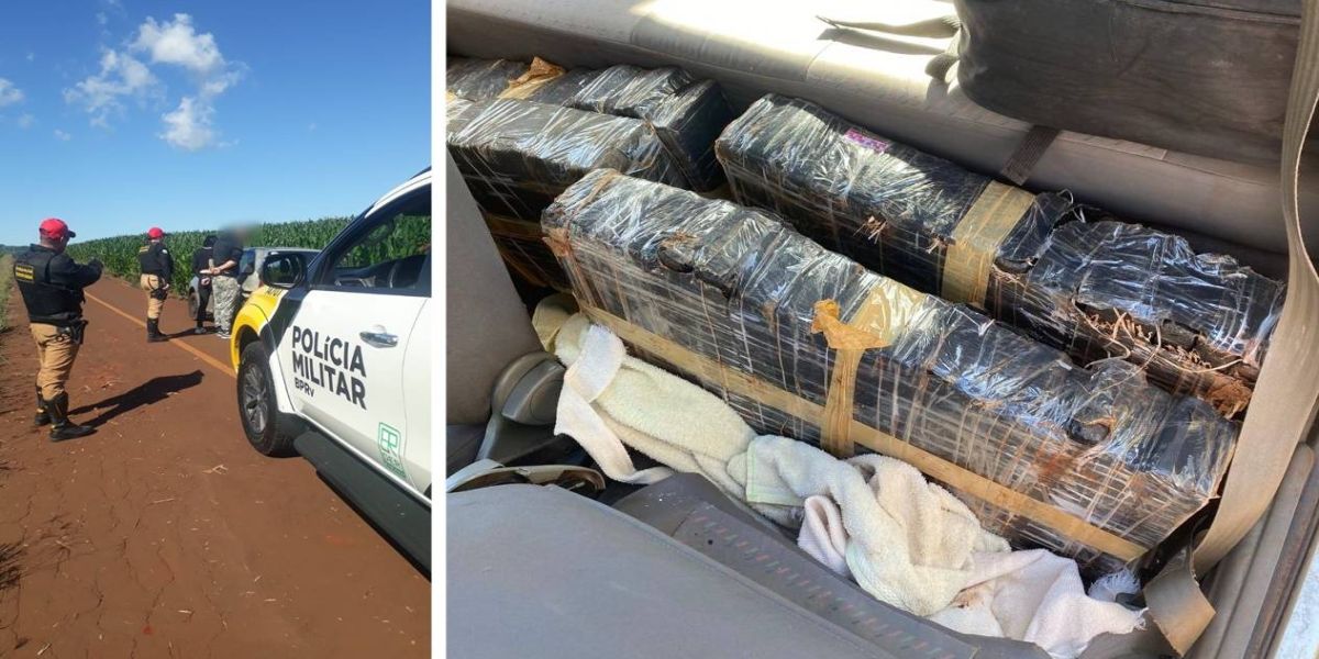 PRE apreende 58 kg de maconha e 10 buchas de cocaína na PR-488 em Santa Helena