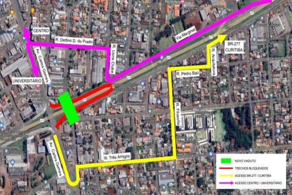 Viaduto da Avenida Carlos Gomes passará por obras de duplicação; Veja as novas rotas